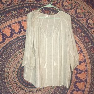 Merona green shirt with tassels